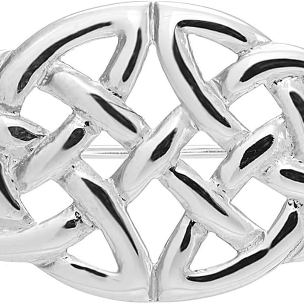 Sterling Silver Celtic Brooch Pin Elegant Jewelry Gift for Women 48mm